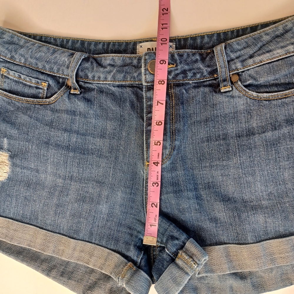 Paige Jimmy Jimmy Midrise Denim Jean Shorts Women's Sz 31 Festival Y2K Boho - Picture 9 of 10